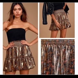 Free People metallic skirt size xs